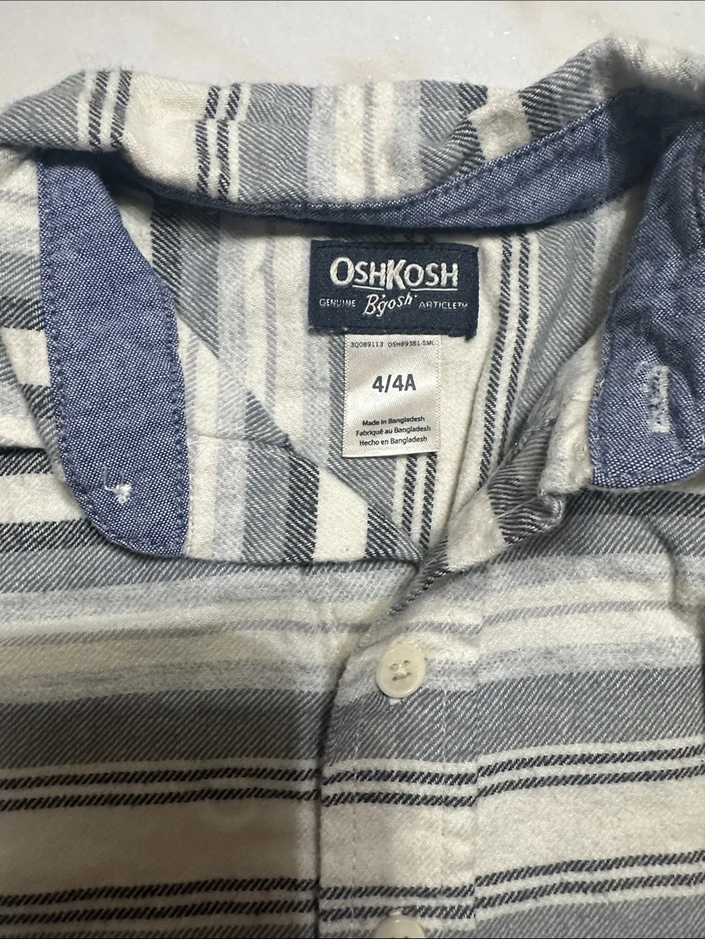 OshKosh B'gosh Striped Blue & White Button-Down Shirt